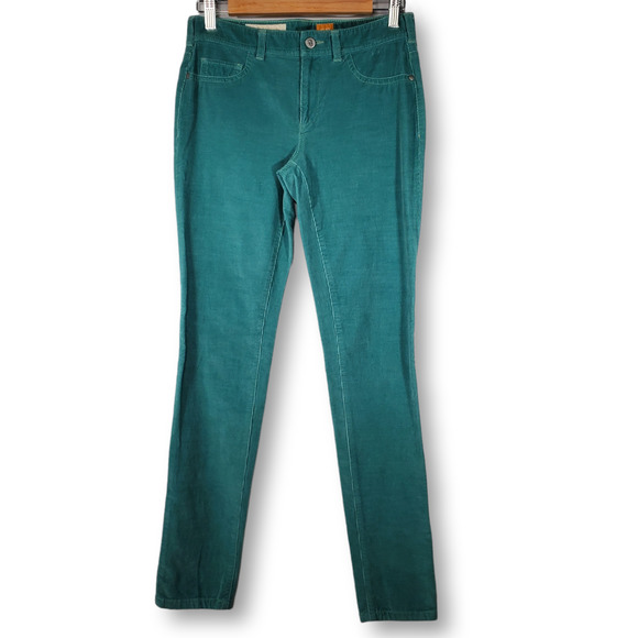 Pilcro and the Letterpress Pants - Anthropologie Pilcro and the Letterpress Corduroy Skinny Pants Serif Fit Teal 27